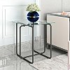 Kumasinova Modern Industrial Tempered Glass End Table Coffee Table for Living Room,Safety Rounded Corner Side Table Bedroom Nightstand - 2 of 4