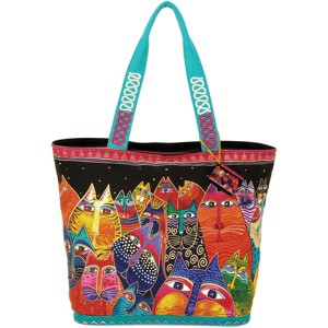 Laurel Burch Shoulder Tote Zipper Top 19.5"X6.75"X15"-Fantasticats - 1 of 1