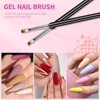 Saviland 6-Piece Dual-End Nail Art Tools: Dotting Pens & Liner Brushes for Gel Polish Designs - Essential Detail Kit (Black)​. - 4 of 4