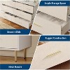 Garvee Modern White 3-Drawer Chest with Linen-Textured Fronts, Brushed Gold Handles, and Adjustable Feet Lacquered Engineered Wood,White - 4 of 4