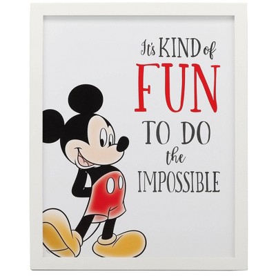 Disney Mickey Mouse Fun Impossible Framed Wood Wall Canvas