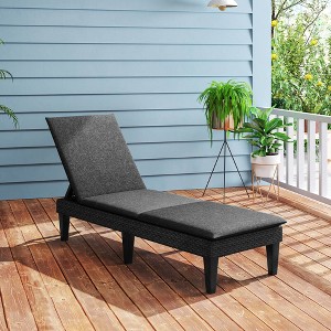 Costway Patio Lounge Chair Recliner Chair with 3-Position Adjustable Backrest & Cushion Blue/Gray/Orange/Red/White - 1 of 3