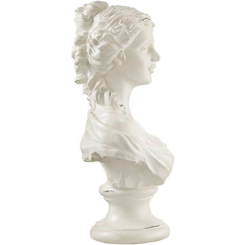Kensington Hill Classic Roman 16" High White Faux Marble Finish Female Bust Statue, 5 of 11