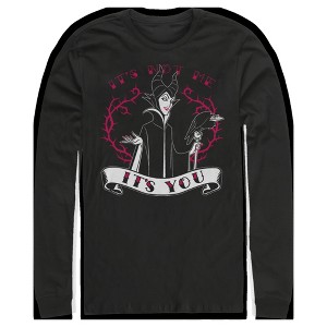 Men's Sleeping Beauty Maleficent Valentine's Day It's Not Me, It's You Long Sleeve Shirt - 1 of 4