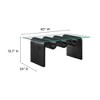 Modway Ondine Glass and Wood Coffee Table in Black - 3 of 4