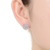Guili Sterling Silver Rhodium Plated Clear Round and Baguette Cubic Zirconia Wreath Stud Earrings, a Radiant Symbol of Luxury and Refinement - 2 of 3