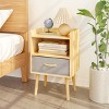 ChicFurnit Nightstands Wooden Bedside Table Night Stand with Drawer and Shelf Modern End Table for Bedroom Storage, Beige, 15.8"*11.8"*24.8" - 2 of 4