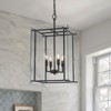 LLHZSY Ultra-White Clear Glass Ceiling Chandelier 4-Light Fixture 15 9/10" - Black - 2 of 4