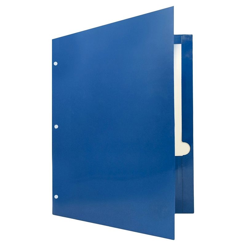 JAM 6pk 3 Hole Punch 2 Pocket Glossy Paper Folder - Blue, 4 of 6