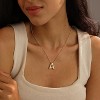 Bubble Initial Necklace; 14K Gold Plated Balloon Letter Pendant; Custom Name Jewelry; Trendy Chunky Gift for Women - 3 of 4