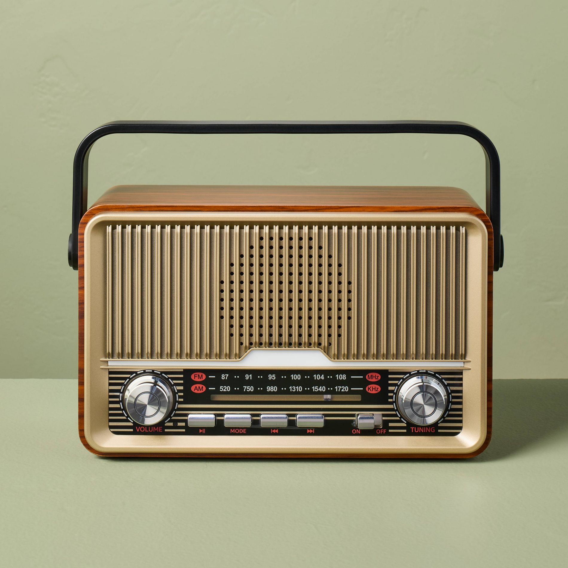 Vintage Wood Finish AM/FM Radio and Bluetooth Speaker - Hearth & Hand™ with Magnolia