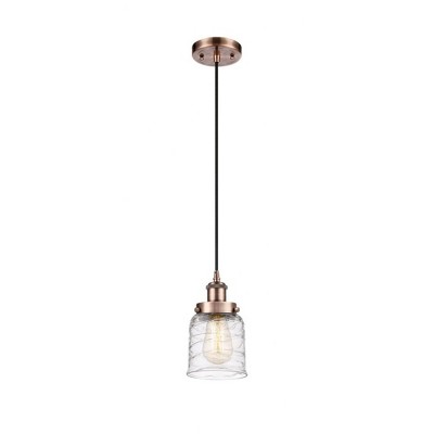 Bell - 1 Light Cord Hung Mini Pendant In Industrial Style-10 Inches Tall and 5 Inches Wide