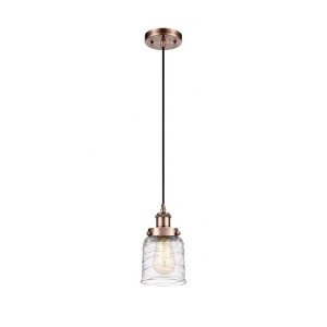 Bell - 1 Light Cord Hung Mini Pendant In Industrial Style-10 Inches Tall and 5 Inches Wide - 1 of 1