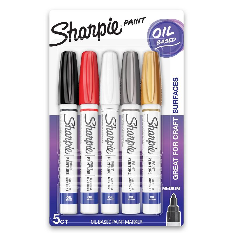 Sharpie 5pk Oil-Based Paint Markers Medium Tip, 1 of 6