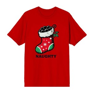 Christmas Naughty Coal Stocking Men's Crew Neck Short Sleeve Tee - 1 of 2