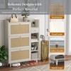 SKRAN Shoe Rack Cabinet with 3 Rattan Flip Drawers,3 Square Shelves and 1 Drawer with Multi-Storage Space and Hooks for Hallway - 4 of 4