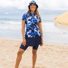 Calypsa Women's Half-Zip Short Sleeve Rashguard UPF 50+ Adele Swim Top - 4 of 4