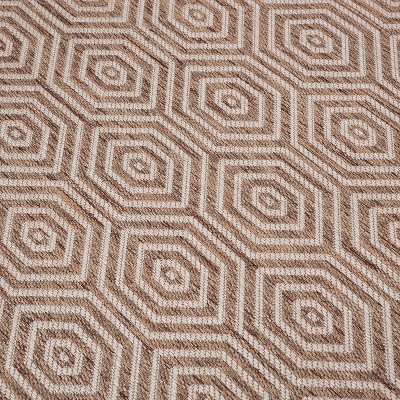 Modern Geometric Brown Synthetic 8' x 10' Flatwoven Area Rug