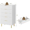 Whizmax 5 Drawer Dresser for Bedroom, Modern Wood Storage Organizer with Gold Metal Handles & Anti-Tipping Device for Hallway - 2 of 4