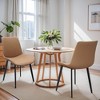 DSVIMOY Accent Chair Modern Upholstered Chair Set of 2 with Metal Legs for Kitchen and Dining, Brown, 28"*22"*17" - 2 of 4