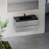 SEVOBAL Bathroom Vanities 42 Inch Wallmounted Vanity with Quartz Sand Sink and Storage for Bathroom, Gray, 41.93"*19.69"*22.44" - 2 of 4