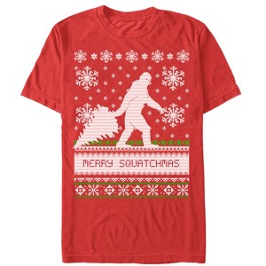 Men's Lost Gods Merry Christmas Big Foot T-Shirt - 1 of 4