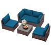 UPHA 5-Piece Rattan Patio Sofa Conversation Set with Cushions - 2 of 4