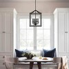 4-Light Matte Black Lantern Chandelier with Black Metal Outer Cage - 2 of 4