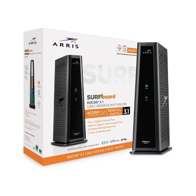 ARRIS SURFboard DOCSIS 3.1 Wi-Fi Cable Modem, Model SBG8300 (Black)