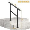 COZONY Metal Handrails for Outdoor Steps, Adjustable Stair Railing with All-Weather Coating, Heavy Duty Hand Rail Kit for Porch, Stairs, Balcony - 2 of 4