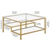 Brass Finish Square Coffee Table - Henn&Hart - 3 of 4
