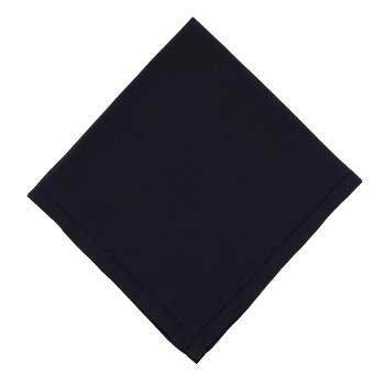 CTM Large Black Hemstitched Handkerchief