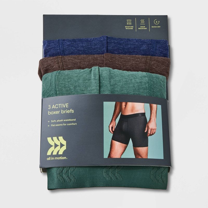 Men's All Day Active Boxer Briefs 3pk - All in Motion™, 4 of 4