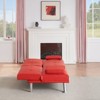 Aukfa 67" Convertible Folding Futon Sofa Bed Leather w/Cup Holders & Armrests - 2 of 4