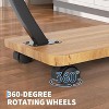 Wooden 360° Rotating TV Tray Table for Small Spaces, Living Room Side Table, Bedroom Side Table, C-Shaped Sofa Table with Wheels, Sliding Design - 2 of 4