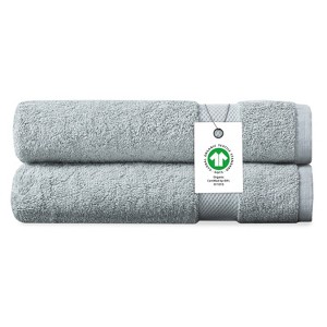 Delara 100% Organic Cotton Soft, Quick Dry & Ultra-Absorbent Hand Towel (Pack of 2) - 1 of 4