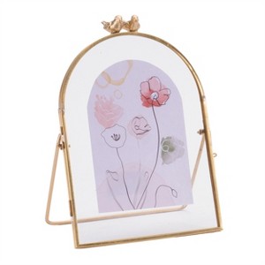 Copper Framed Floral Artwork with Bird Accent 8"H - 1 of 1