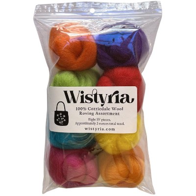 Wistyria Editions Wool Roving 15" .25oz 8/Pkg