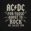 Women's ACDC Salute Cap Sleeve Baby Rib Crop Top - 3 of 4