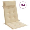 vidaXL Highback Chair Cushions 4 pcs Beige Oxford Fabric - 3 of 4