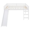 CAVINAS Twin/Full Size Wood Loft Bed with Slide & Ladder & Fence,Simple Bed Frame for Kids Room,Bedroom - 3 of 4