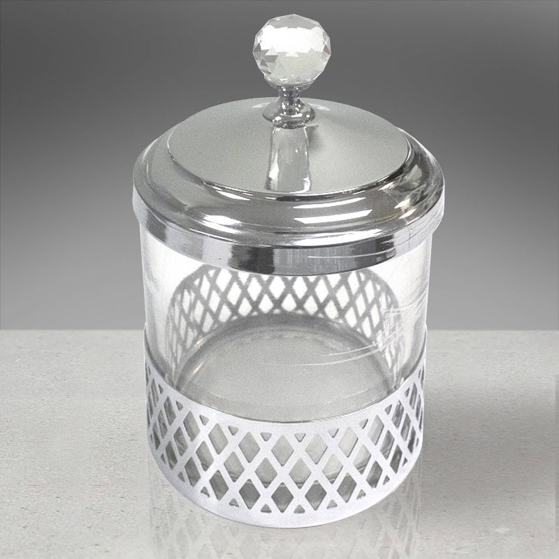 Mesh Cotton Jar Silver - Popular Bath Popular Home, 3 of 7
