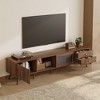 HDZNVF 76 inch Modern Minimal Glass-Doors TV Stand for TVs up to 85 Inches - 3 of 4