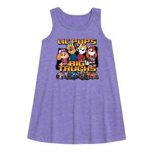 - Paw Patrol - Lil Pups Big Trucks Graphic Sleeveless Aline Dress - 1 of 4
