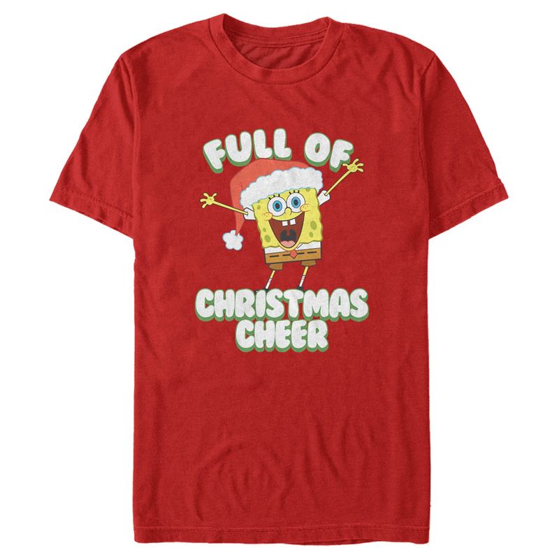 Men's SpongeBob SquarePants Full of Christmas Cheer T-Shirt, 1 of 6