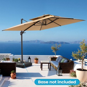 Crestlive Products 10FT Square Double Top Cantilever Umbrella Outdoor UV30+ 360 Degree Rotation Offset Umbrella 6 Heights Adjustable - 1 of 4