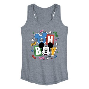 Women's - Disney - Mickey Oh Boy 90s Graphic Racerback Tank - 1 of 4