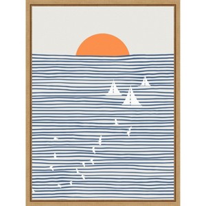Amanti Art Three White Sails by Little Dean Framed Canvas Wall Art - 1 of 4