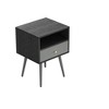 NicBex Nightstand with Drawers,1pc Side Table with Wood Frame,bedside Table for Bedroom,Living Room,Brown/Black/White/Gray - 2 of 4
