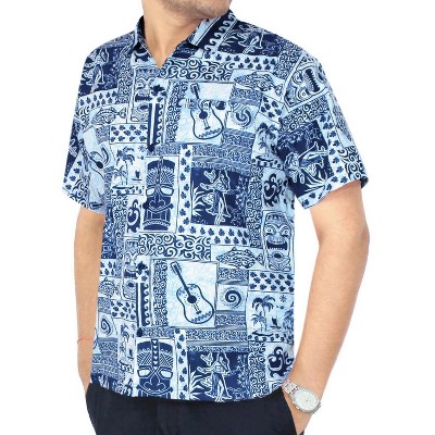 LA LEELA Mens Hawaiian Shirts Short Sleeve Button Down Shirt Floral Shirt Men Summer Beach Casual Vacation Aloha Shirts for Men Funny